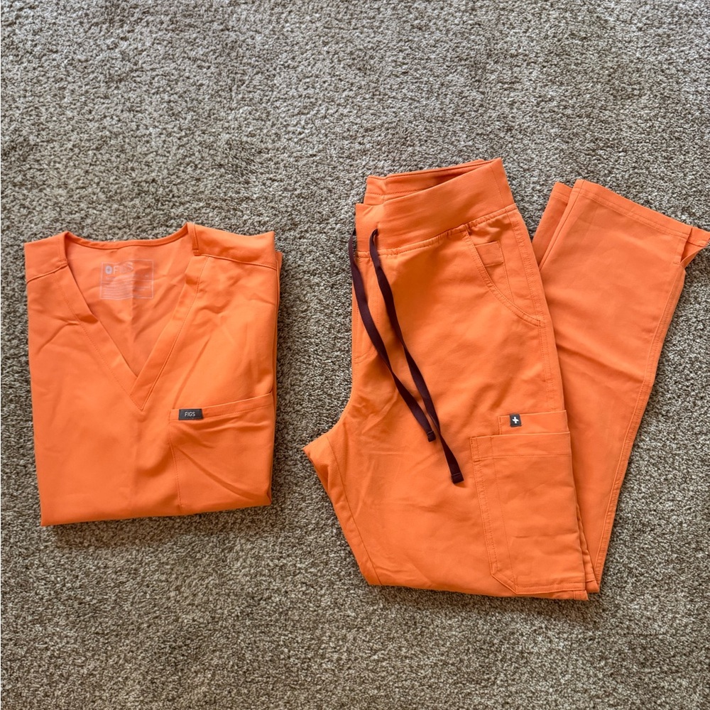 FIGS Bright Orange Scrub Set
